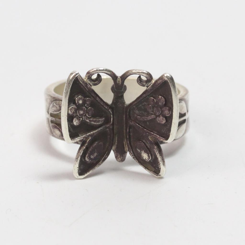 Silver James Avery Mariposa Ring, 11.01g Property Room