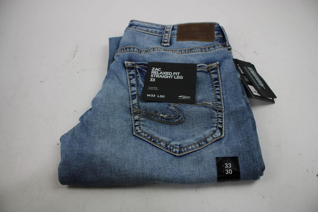 Silver Jeans Zac Relaxed Fit Straight Leg, W33 X L30