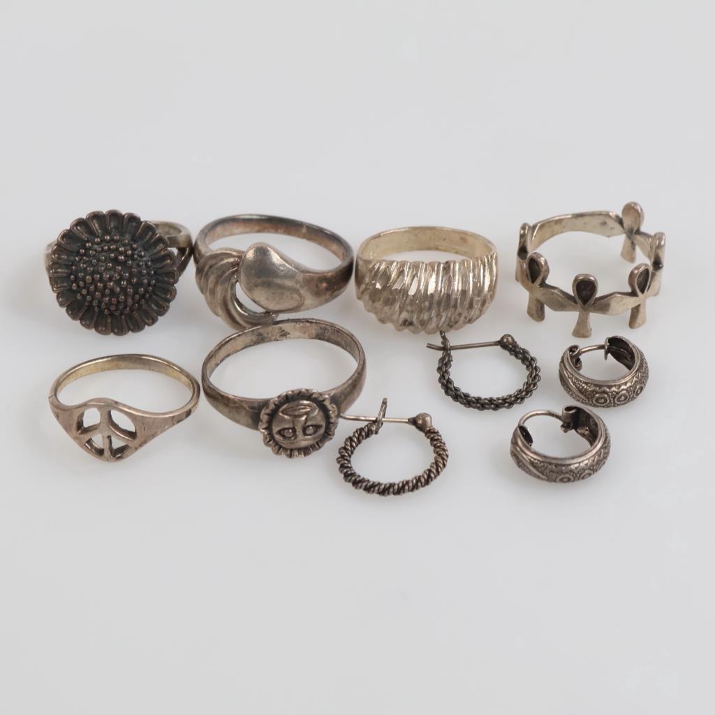 Silver Jewelry, 10 Pieces