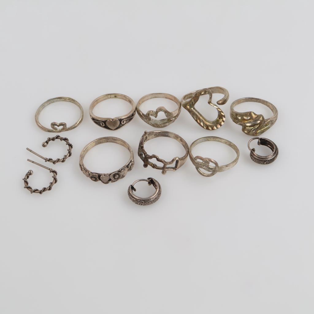 Silver Jewelry, 12 Pieces