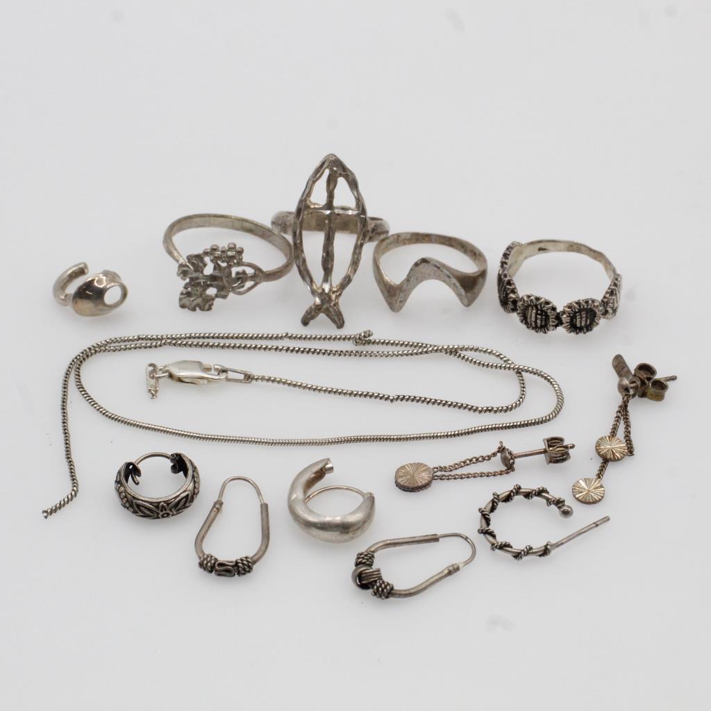 Silver Jewelry, 13 Pieces
