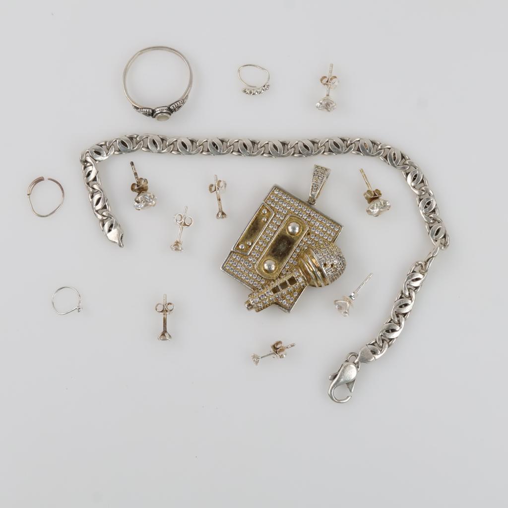 Silver Jewelry, 14 Pieces