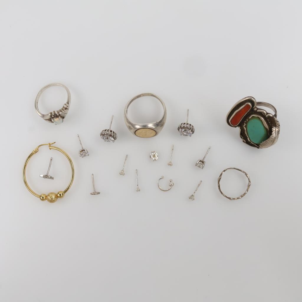 Silver Jewelry, 17 Pieces