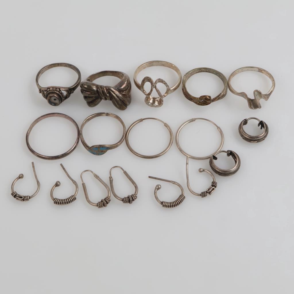Silver Jewelry, 17 Pieces