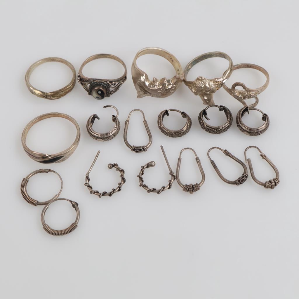 Silver Jewelry, 18 Pieces