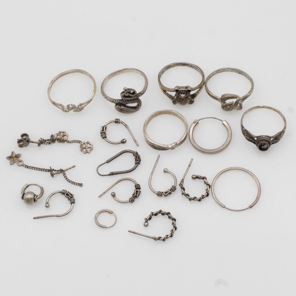 Silver Jewelry, 19 Pieces