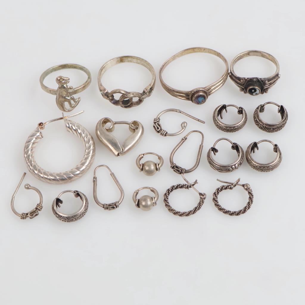 Silver Jewelry, 19 Pieces
