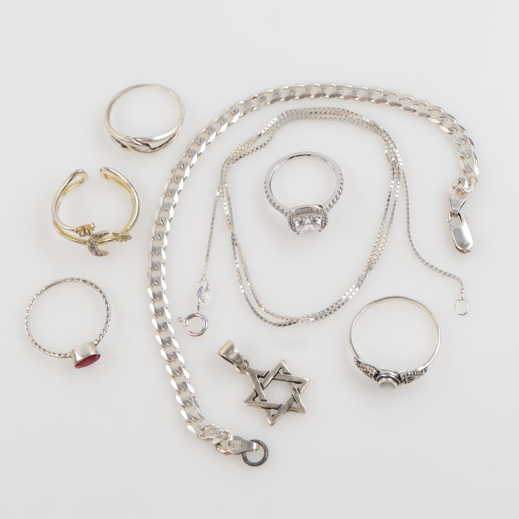 Silver Jewelry, 8 Pieces
