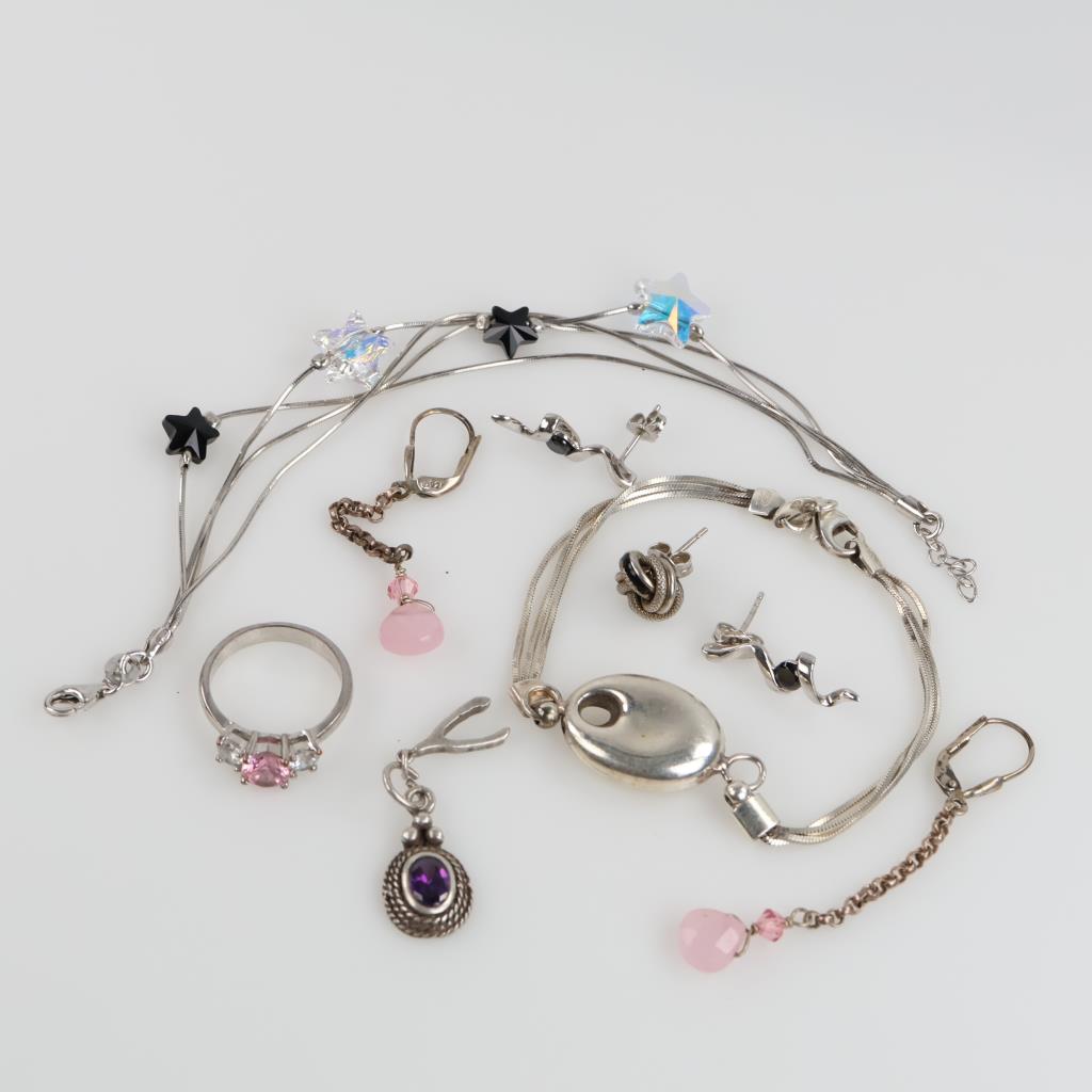 Silver Jewelry, 9 Pieces