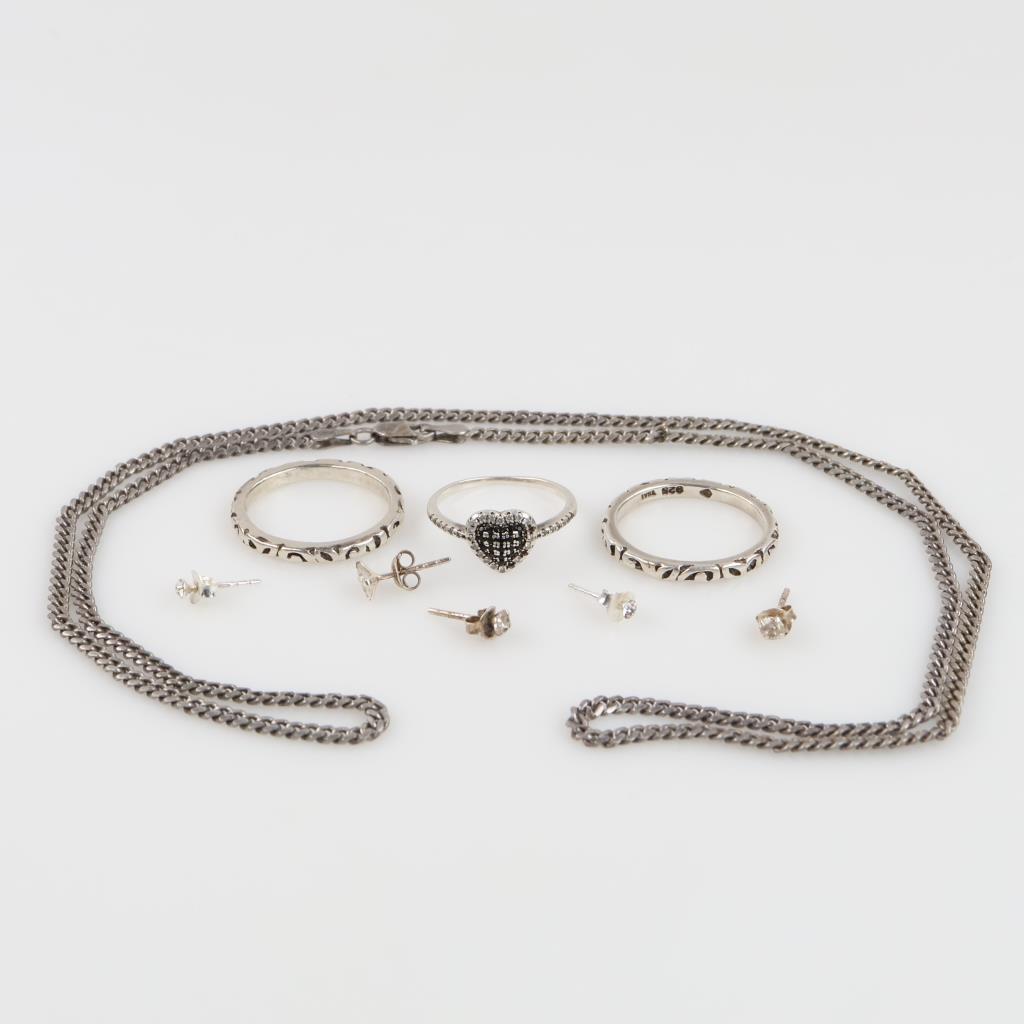 Silver Jewelry, 9 Pieces