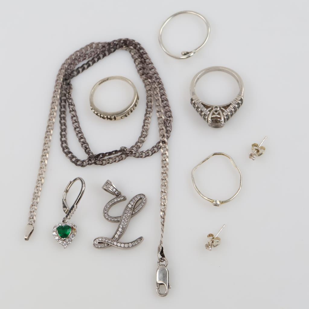 Silver Jewelry, 9 Pieces