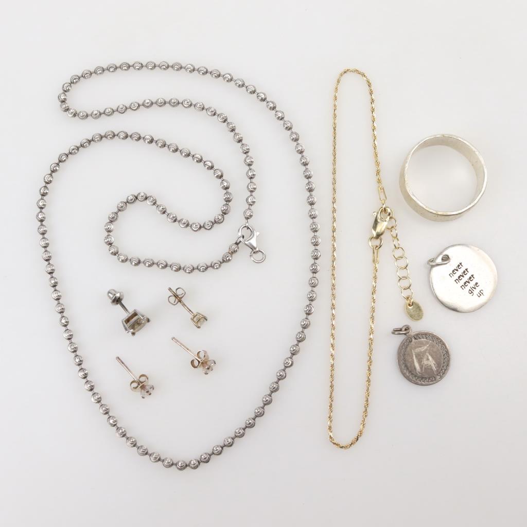 Silver 9 Silver Jewelry, 9 Pieces | Property Room