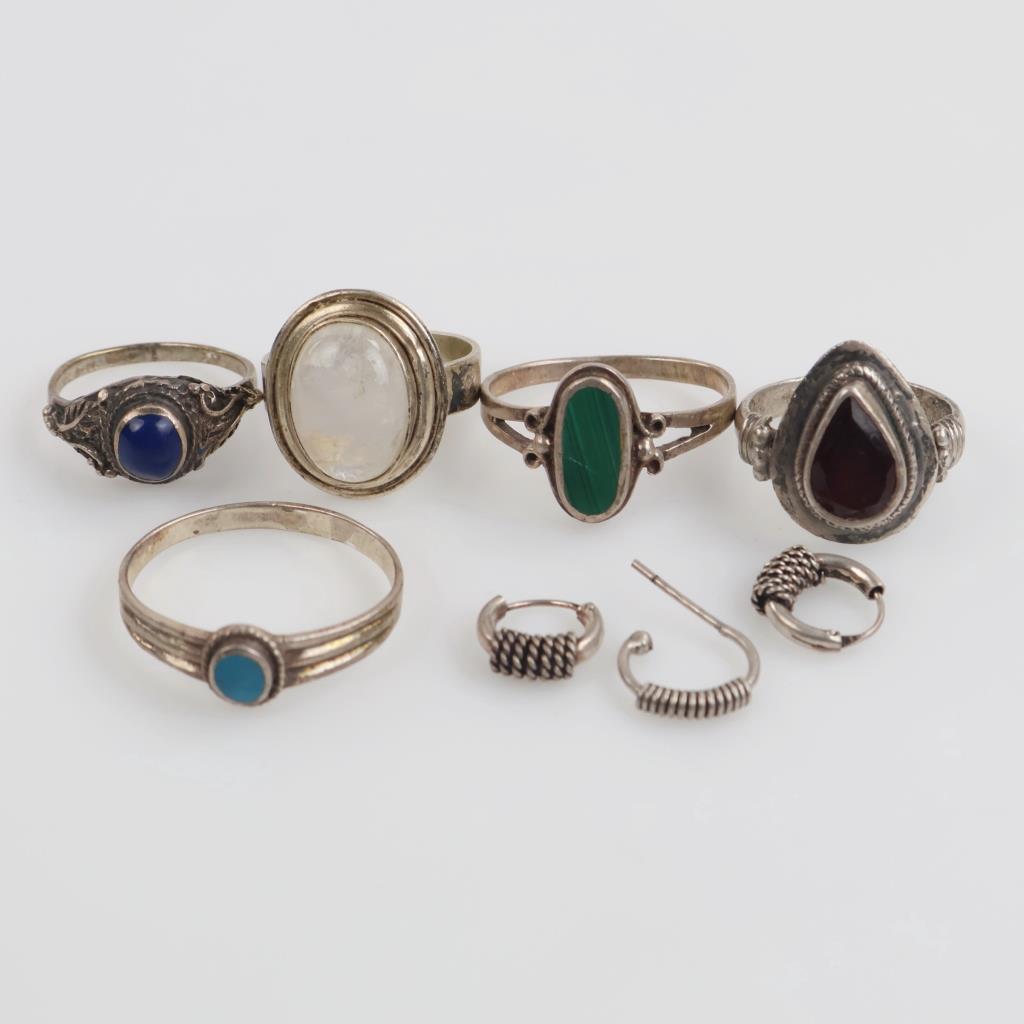 Silver Jewelry, 9 Pieces
