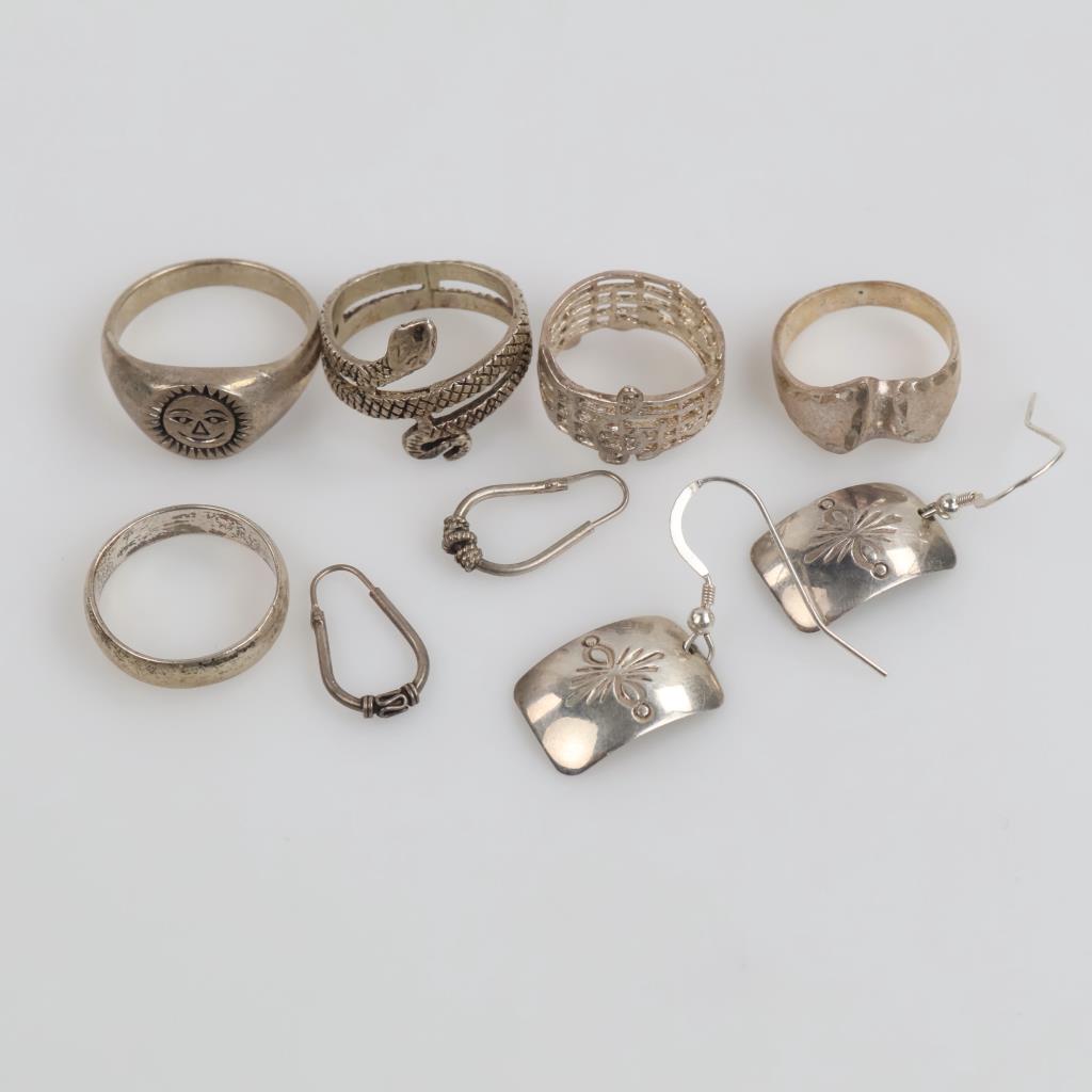 Silver Jewelry, 9 Pieces