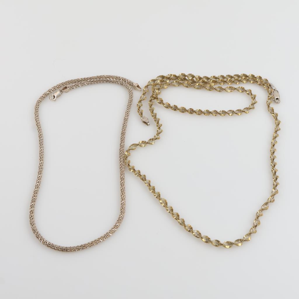 Silver Necklaces, 2 Pieces