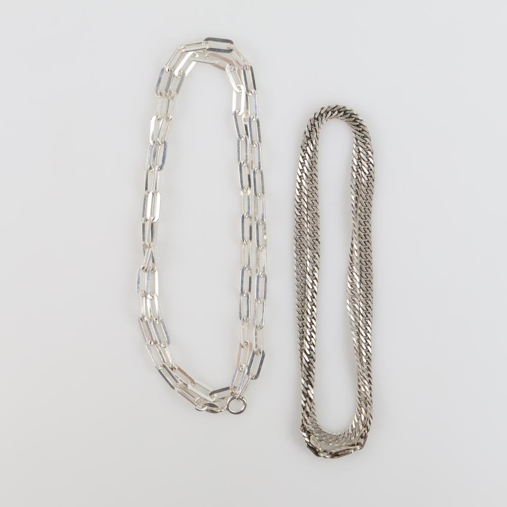 Silver Necklaces, 2 Pieces