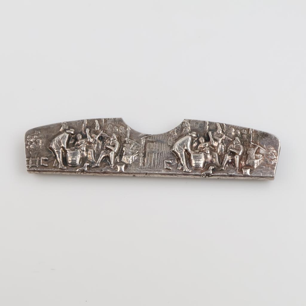 Silver Plated Repousse Comb Sleeve