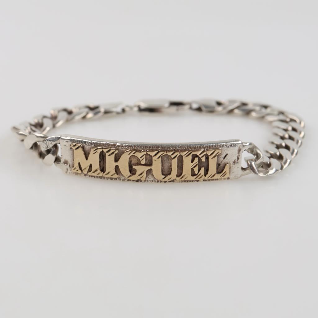Silver Two Tone "Miguel" ID Bracelet