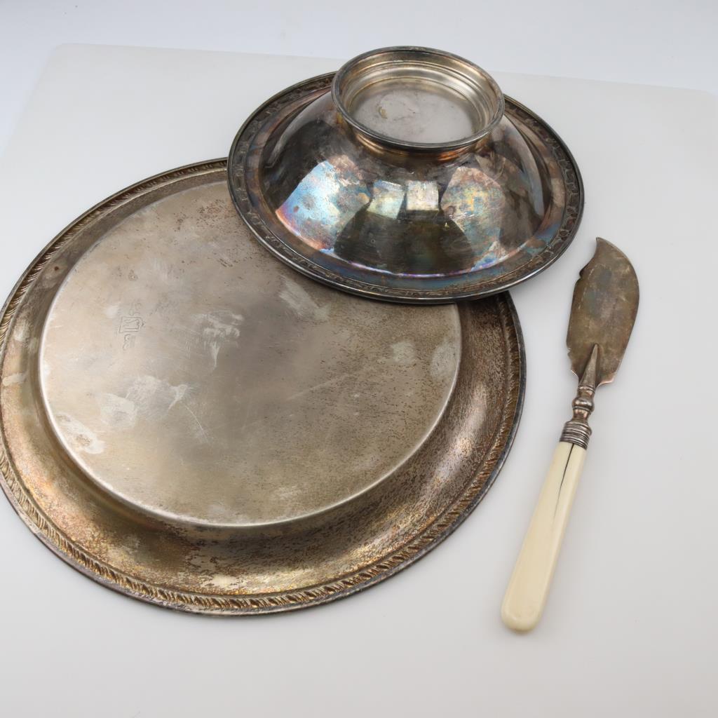 Silverplated Decorative Serving Ware, 3 Pieces Property Room