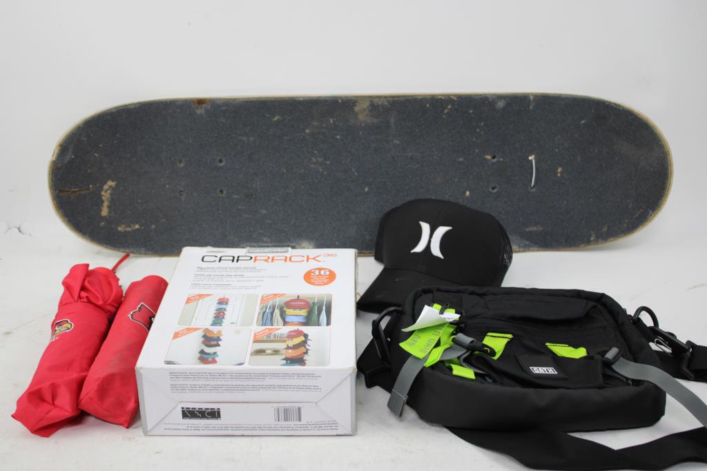 Skateboard Deck, Arizona Cardinals Umbrellas, Zumies Lunch Bag, And More, 6 Pieces