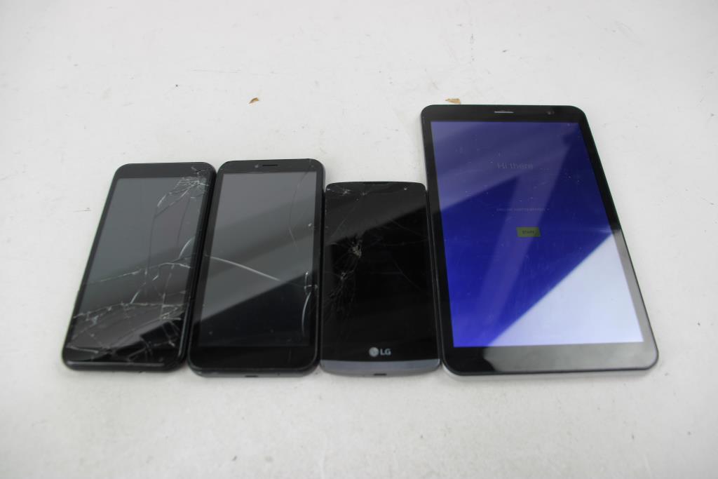 Sky, LG, Coolpad Cell Phone And Tablet Lot, 4 Pieces, Sold For Parts