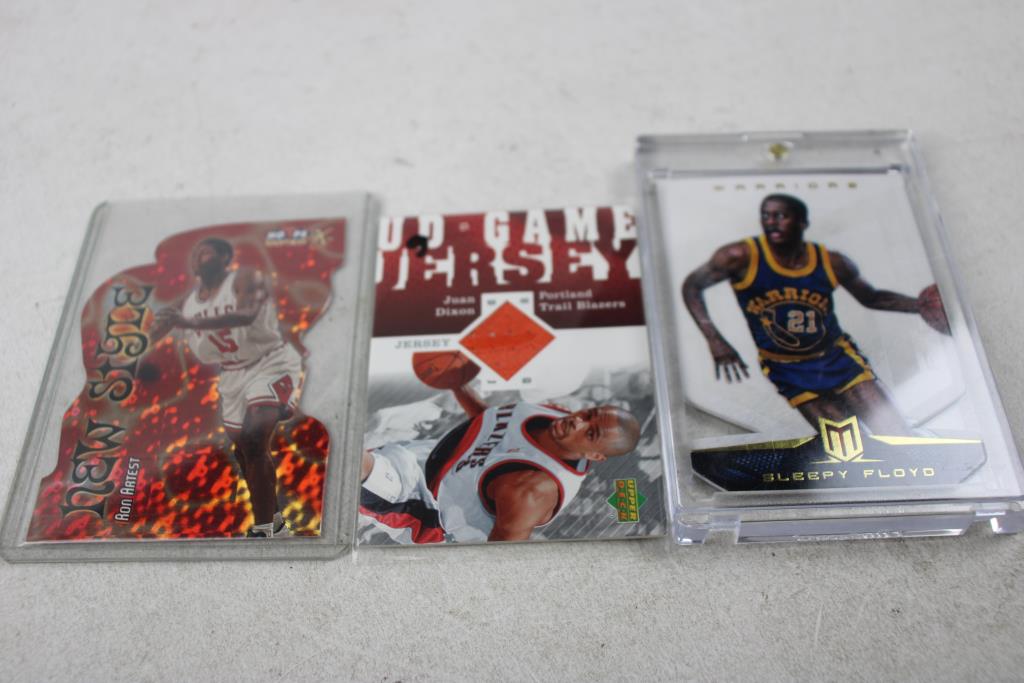 Sleepy Floyd, Ron Artest And Juan Dixon Basketball Trading Cards