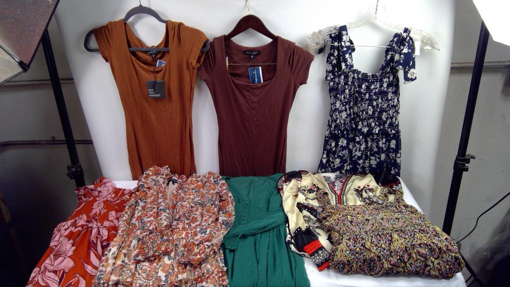 Small Dresses Bulk Lot - DAMAGED, TORN COLLARS/SLEEVES, 8 Pieces