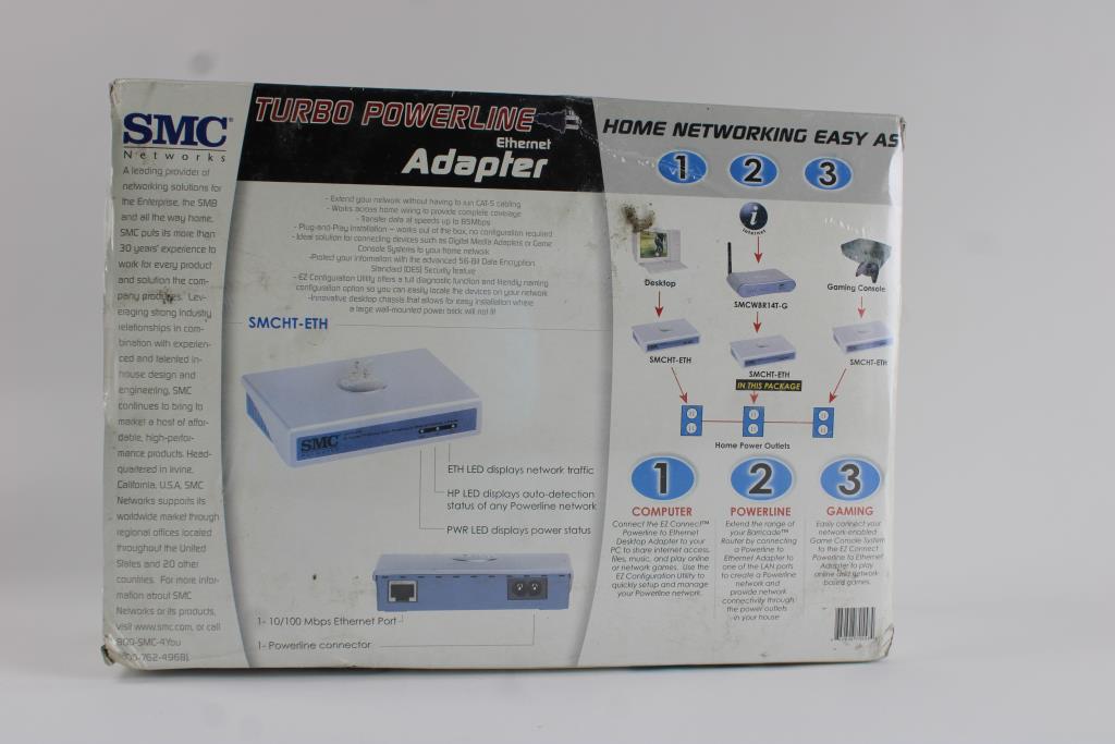 SMC Networks Turbo Powerline Adapter Property Room