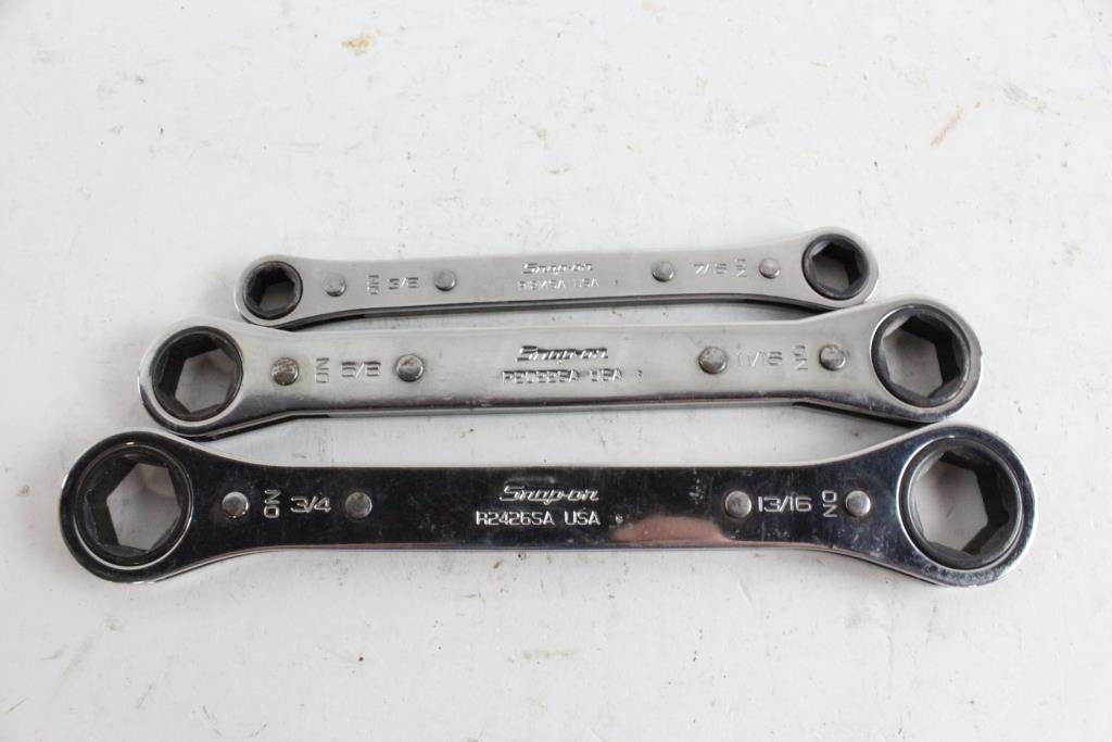 SnapOn Ratcheting Box Wrenches, 3 Pieces Property Room