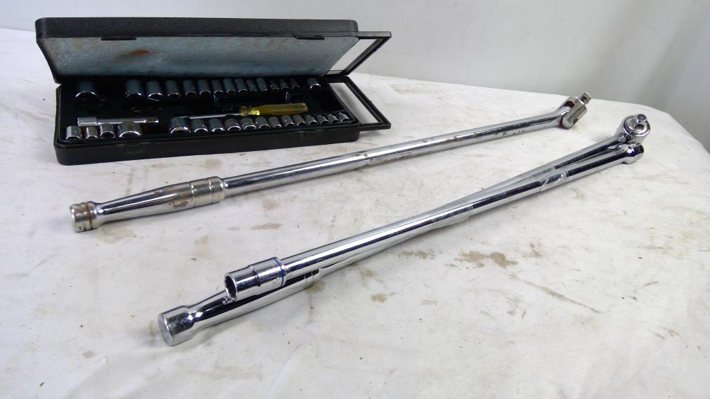 Socket Set, Husky, Kobalt Large Socket And Extender Tools, 3 Pieces