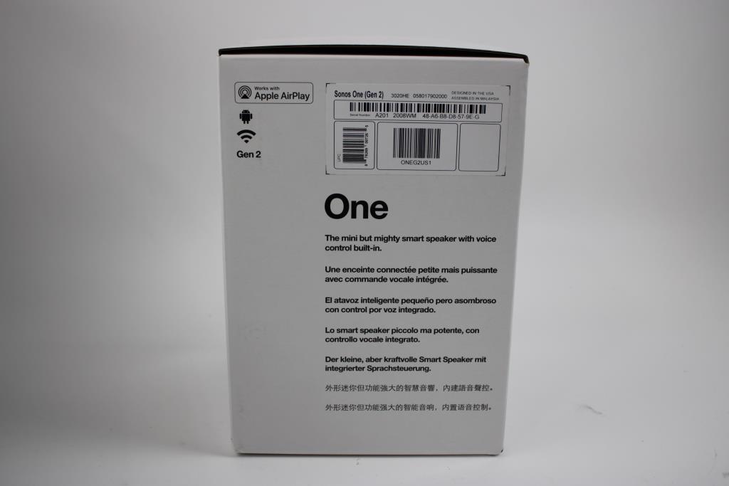 Sonos One (Gen 2) Smart Speaker, White