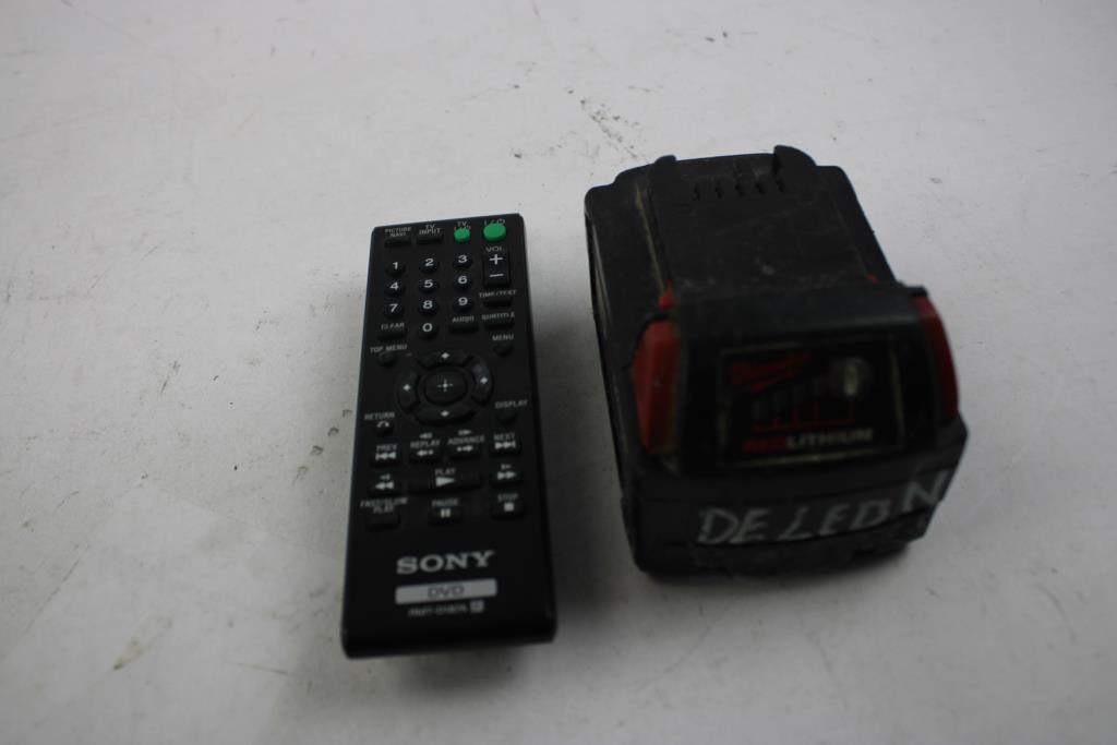 Sony DVD Player, Sterno Portable Stove, Milwaukee Battery, 3 Pieces