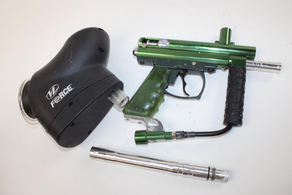 Spyder Victor Ii Green Paintball Gun With VL Force Hopper Property Room