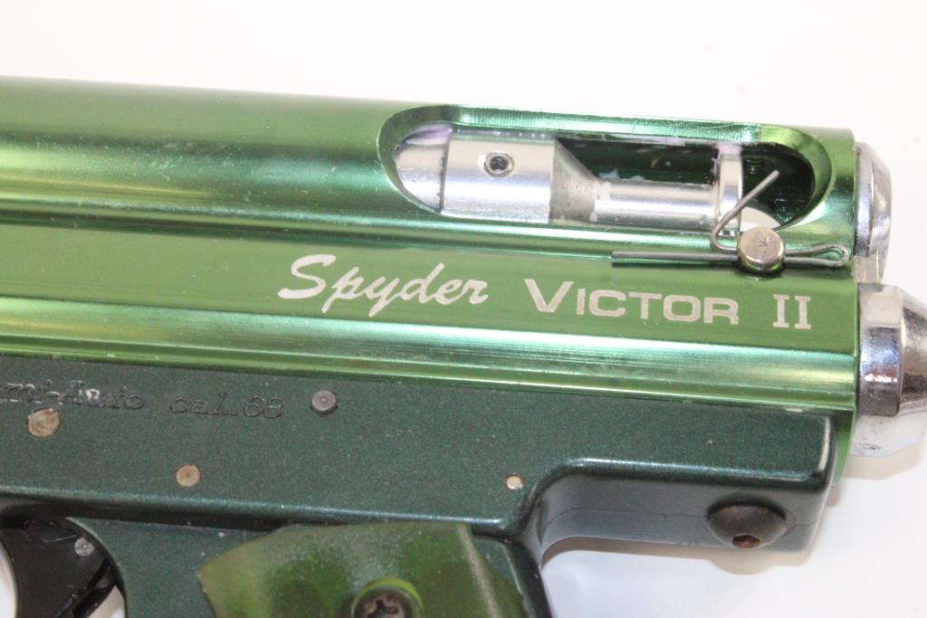 Spyder Victor Ii Green Paintball Gun With VL Force Hopper Property Room