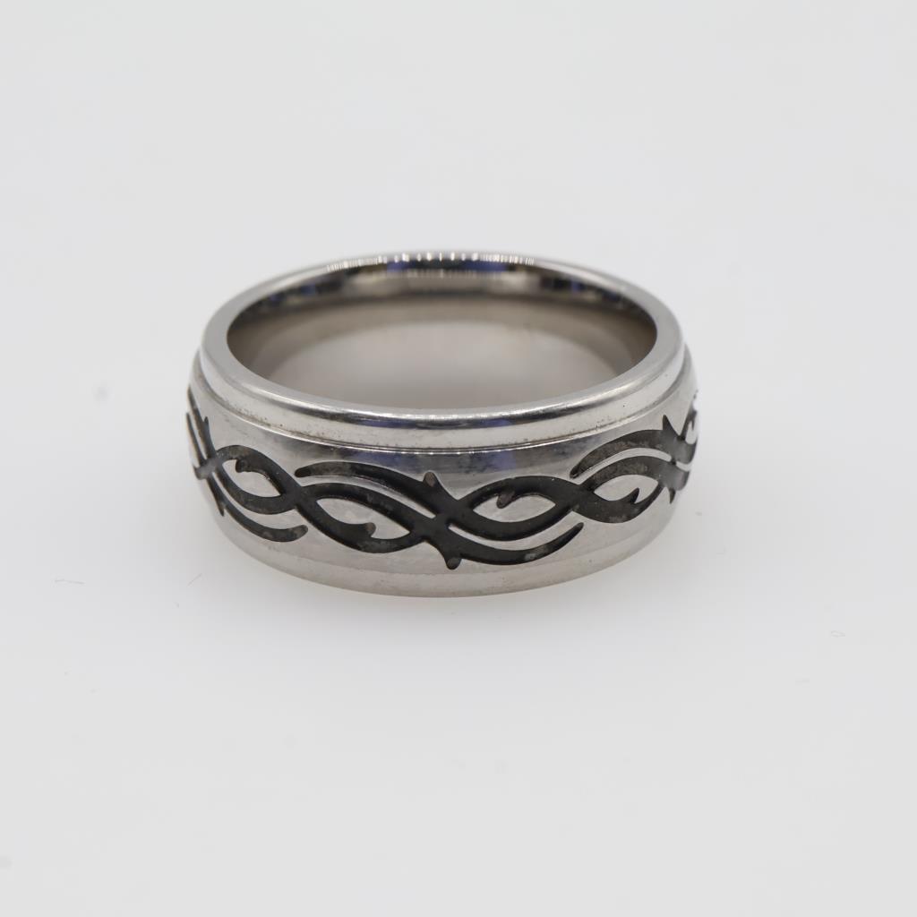 Stainless Steel Black Accent Fashion Band