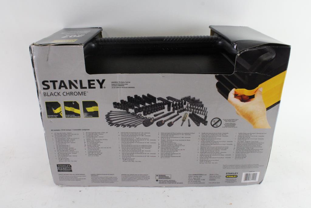 Stanley Black Chrome Universal Mechanics Tool Set Property Room
