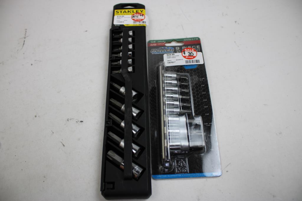 Stanley, Power Torque, Bit Socket Sets, Star Bit Set, Square Bit Set, 4 Pieces