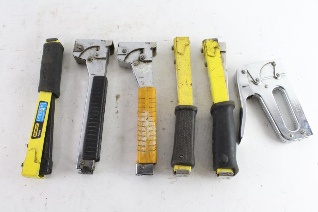 Staple Gun, Heavy Duty Hammer Tacker, And More, 6 Pieces Property Room
