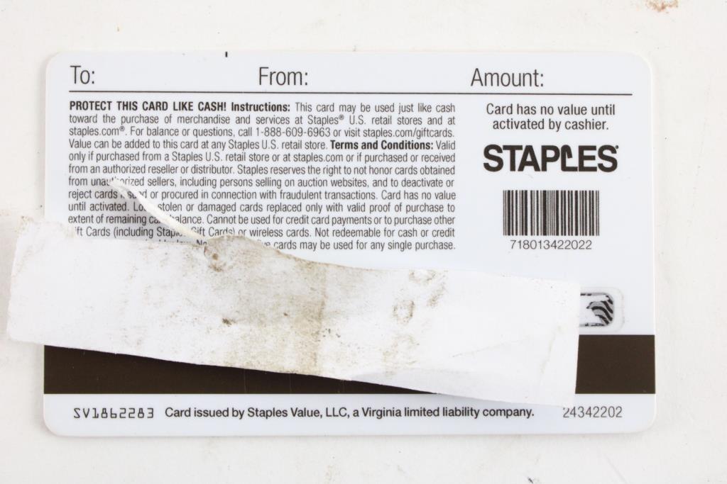 Staples Gift Card, 560.71 Property Room