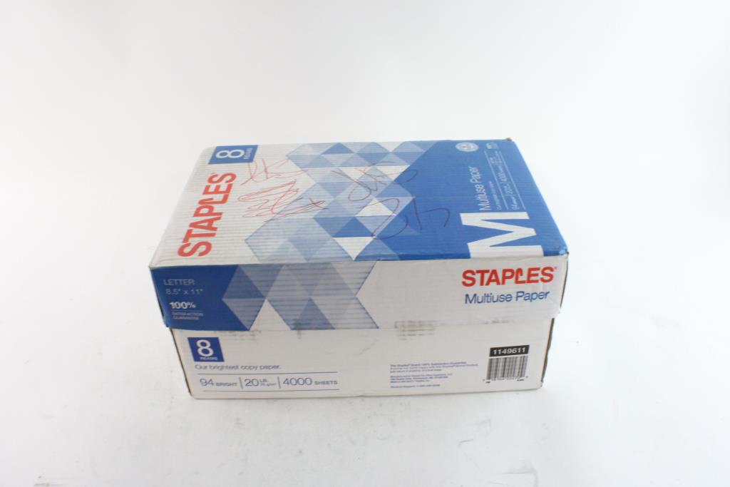 Staples Letter Paper, 8 Reams Property Room