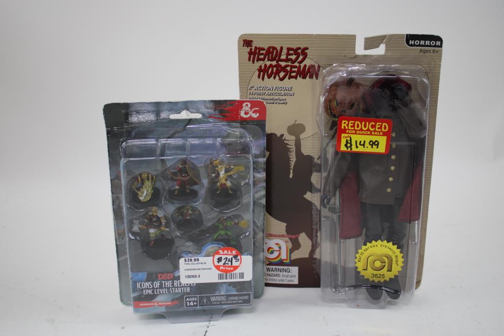 Star Trek Action Figures, Dungeons & Dragons Starter Set Figures, Headless Horseman, 6 Pieces