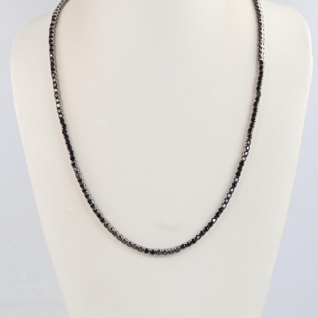 Stelring Silver Black Stone Necklace