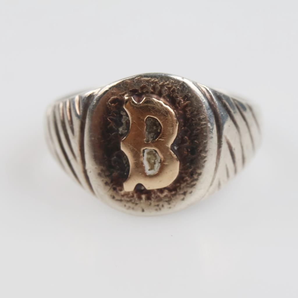 Sterling Silver 10kt Gold Accent Ring