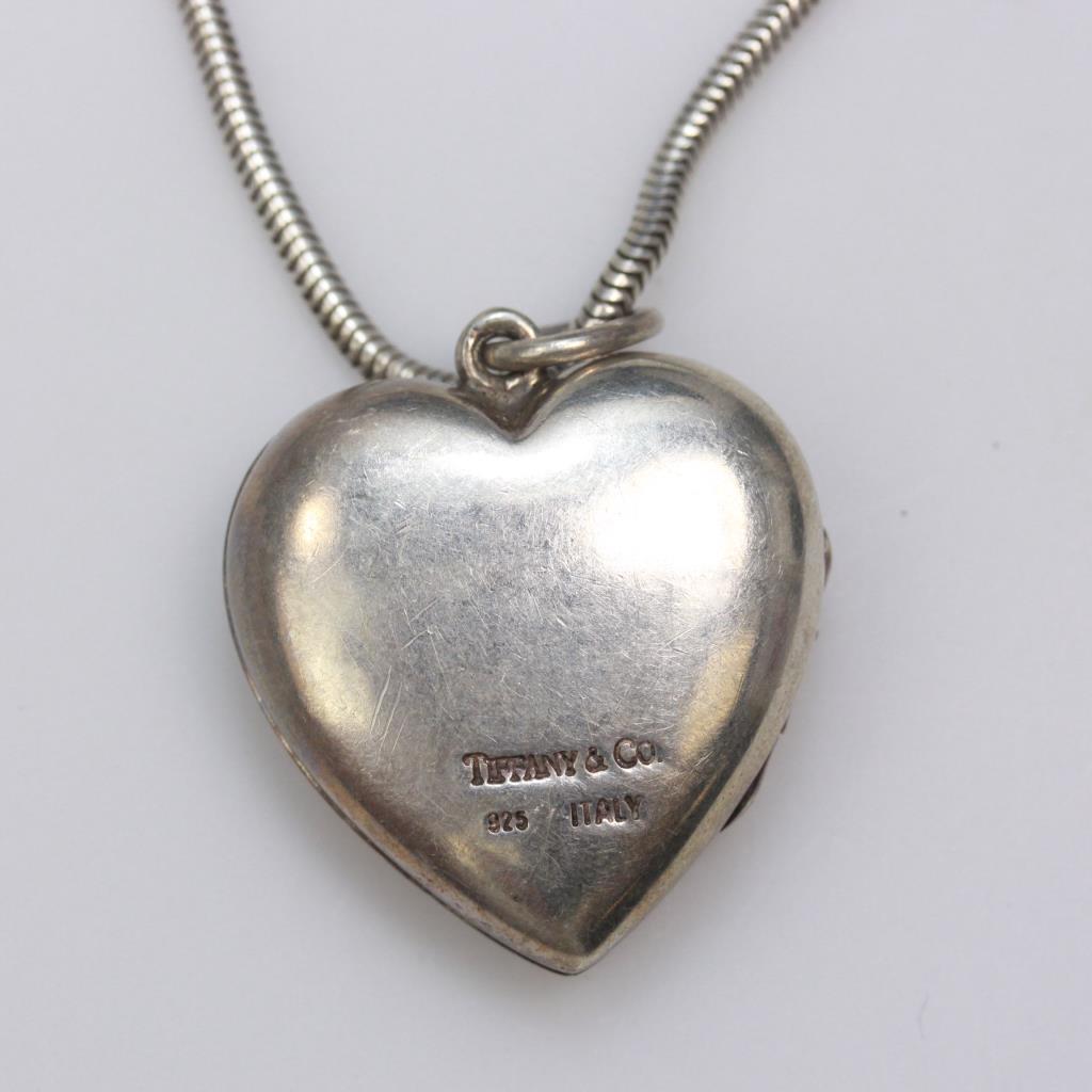 Vintage Style Filigree Pave Heart Locket Pendant Sterling Silver Necklace 18 Inc