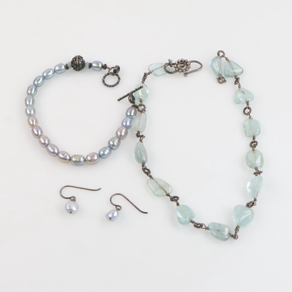 Sterling Silver Accented Jewelry, 4 Pieces