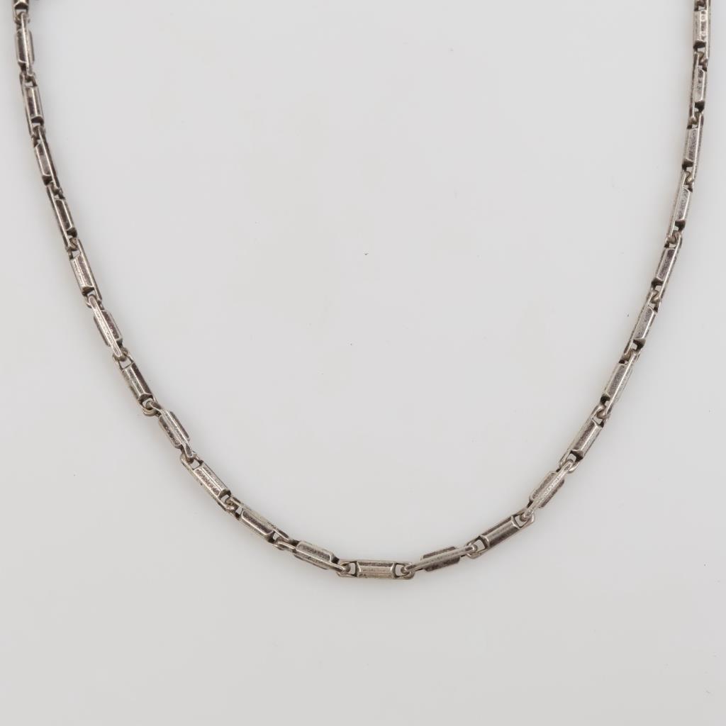 Sterling Silver Bar Link Necklace