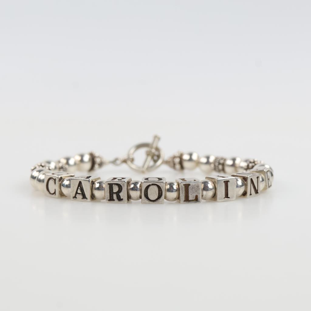 Sterling Silver Beaded "Caroline" Toggle Bracelet