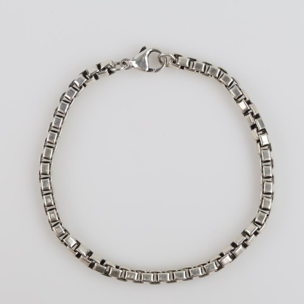Sterling Silver Box Link Bracelet