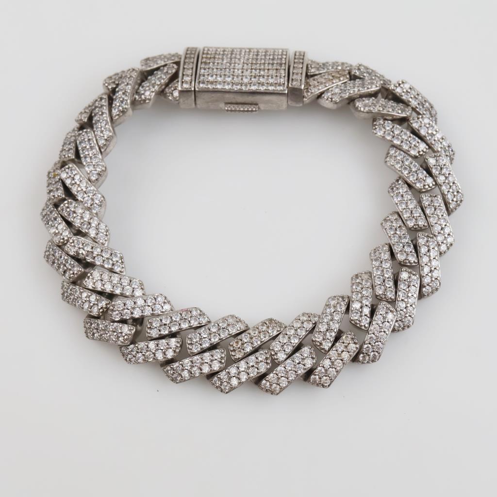Sterling Silver Clear Stone Bracelet