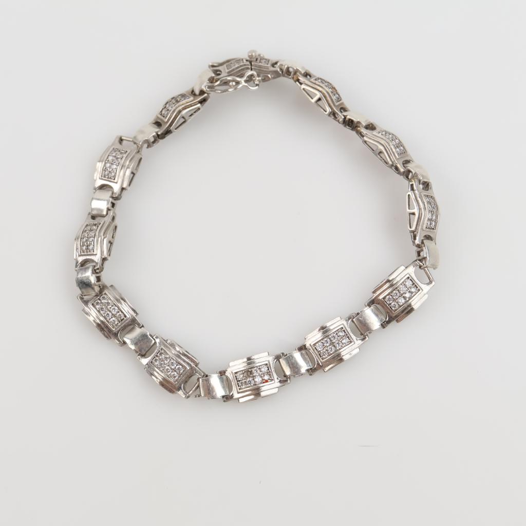 Sterling Silver Clear Stone Bracelet